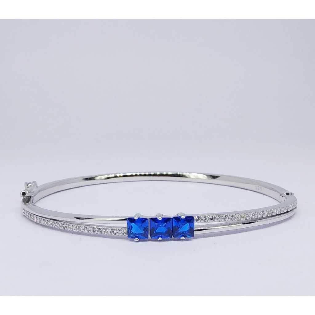 92.5 Silver Blue Stone Ladies Kada