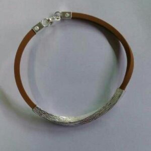 925 Silver Rubber Gents Bracelet