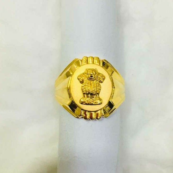 916 Simple Design Gold Gents Ring