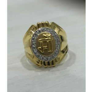 22KT Gold Round Shape Gents Ring