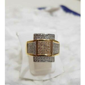 916 Sqaure Design Gold Gents Ring