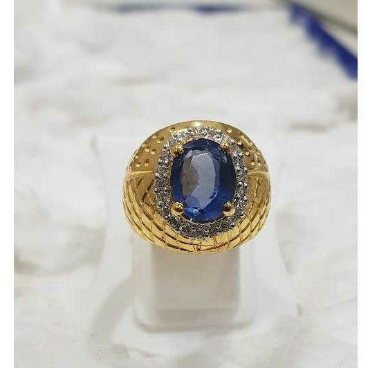 Fancy 22KT gold Blue Stone Ring