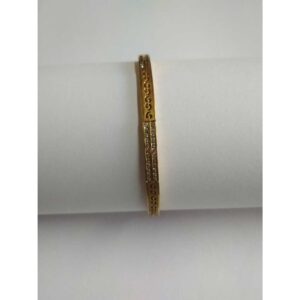 22K / 916 Gold Round Natural Diamond Italian Bangles