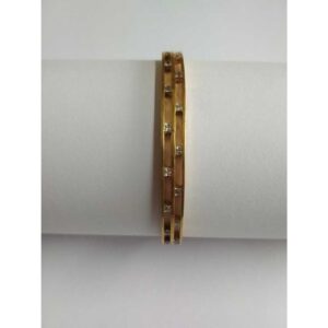 22K / 916 Gold Round Natural Diamond Italian Bangles