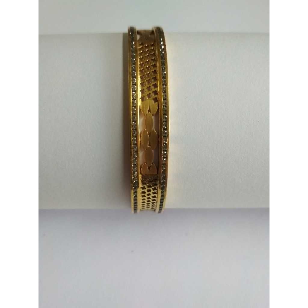 22K / 916 Gold Round Natural Diamond Italian Bangles