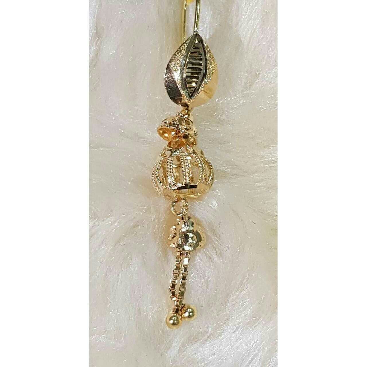 18KT Gold Ladies Indian Fancy Soi Dora Earrings