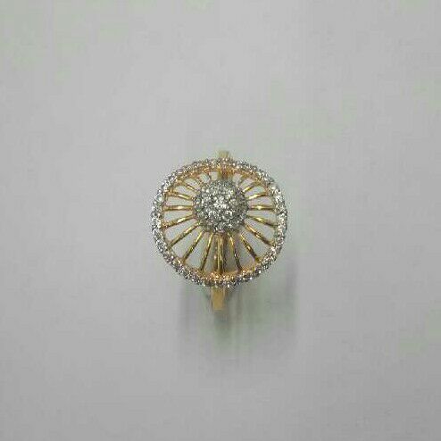 22KT Yellow Gold CZ Ladies Studded Ring