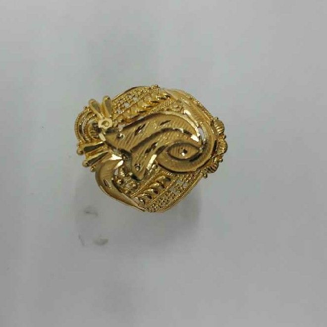 22KT Yellow Gold Ladies Machine cut Ring