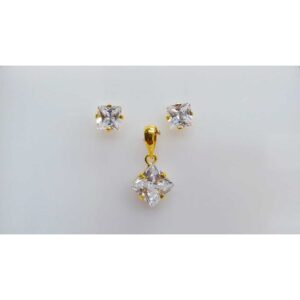 916 Plain Gold Ladies Pendant Set