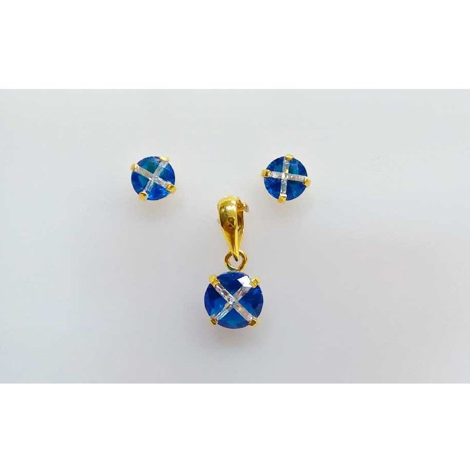 Designer 916 Gold Colored Stone Pendant Set