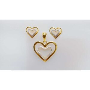 Designer 916 Gold Heart Shape Pendant Set