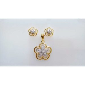 Fancy Stylish 916 Gold Ladies Pendant Set