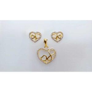 22KT Yellow Gold Ladies Pendant Set