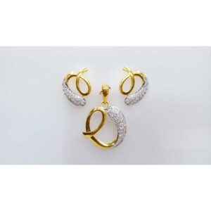916 Gold Modern Style Ladies Pendant Set