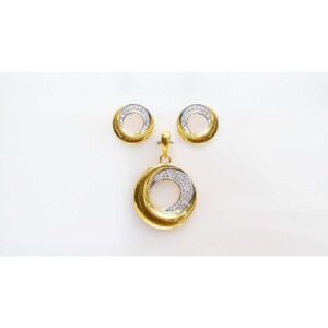 CZ Gold Pendant Set