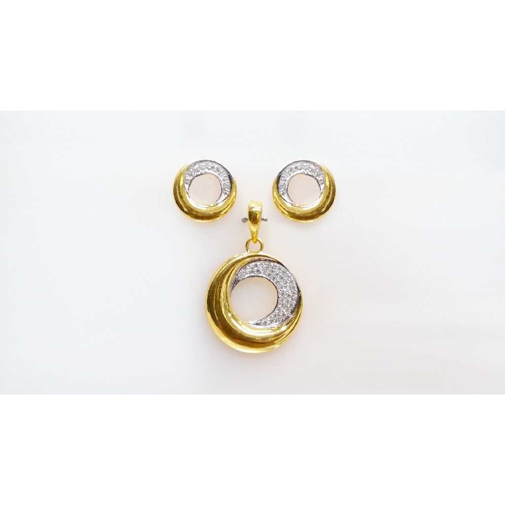 CZ Gold Pendant Set