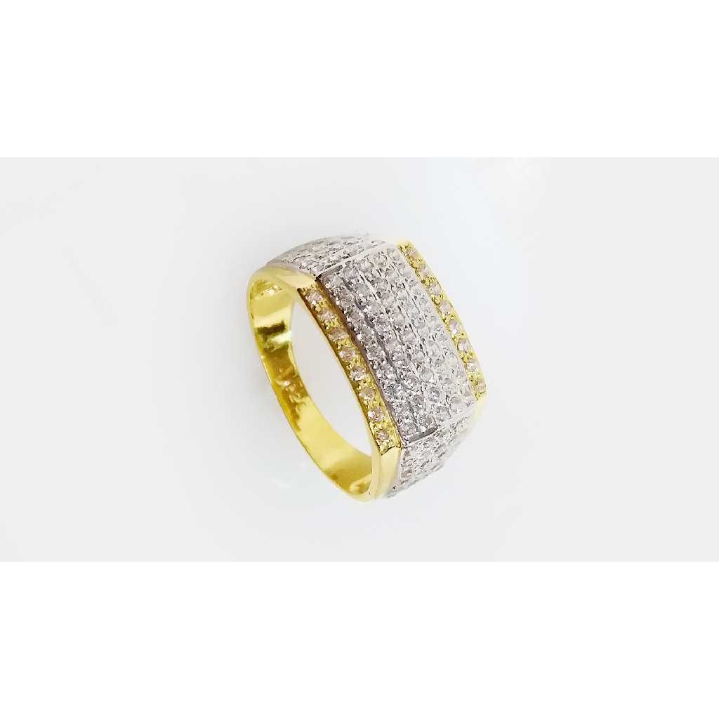 Modern 916 Gold Diamond Gents Ring