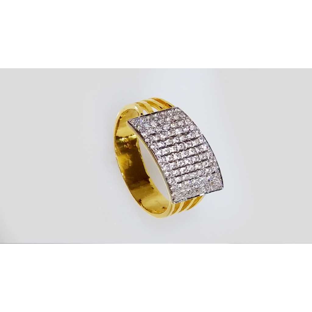 Designer 916 Gold CZ Diamond Gents Ring