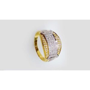 Fancy 916 CZ Gold Gents Ring