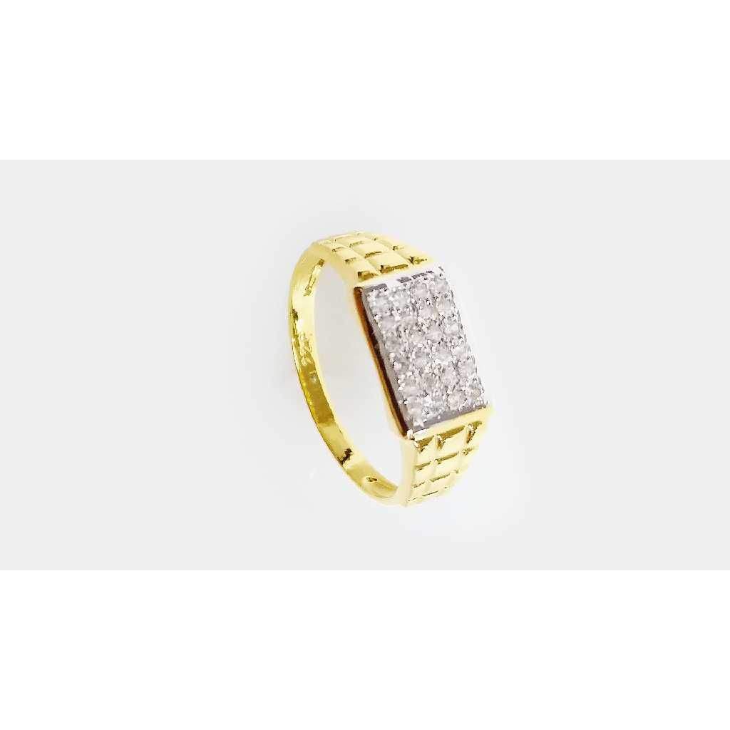 Modern 916 Gold CZ Diamond Ring