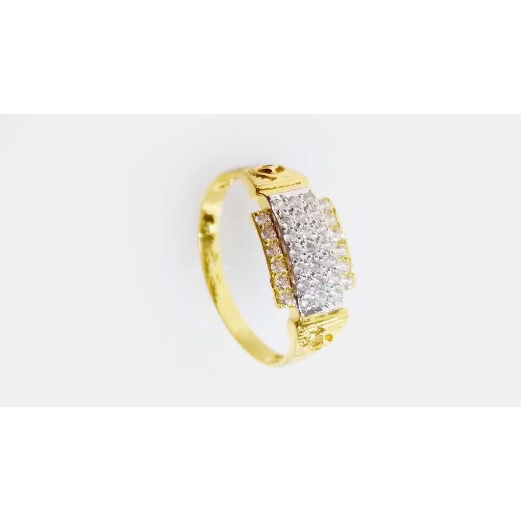 Stylish 916 Gold CZ Diamond Ring
