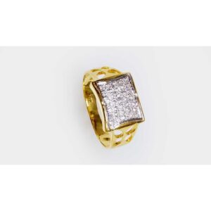 Modern 916 Gold Diamond Gents Ring