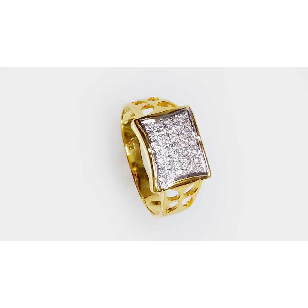 Modern 916 Gold Diamond Gents Ring