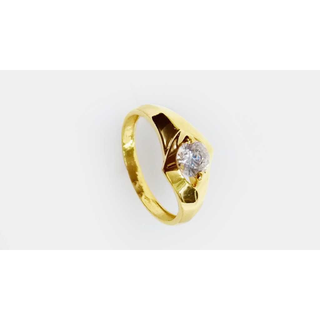 Plan Simple 916 Gold CZ Diamond Ring