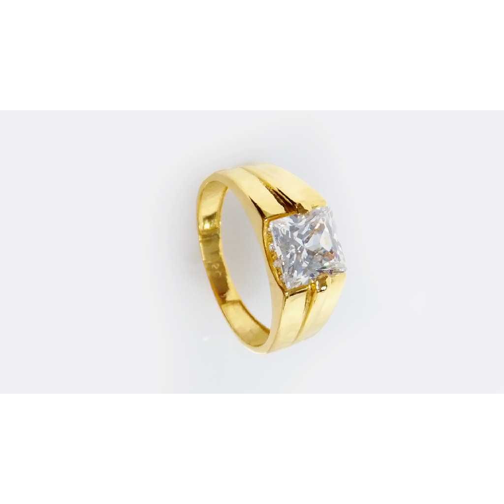 916 Yellow Gold Diamond CZ Ring