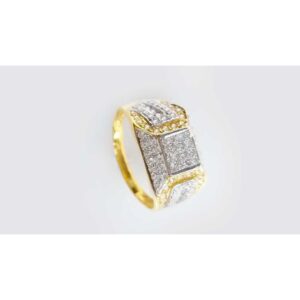 Fancy 916 Gold Diamond Gents Ring