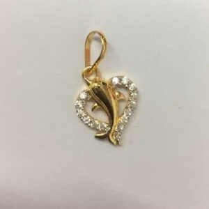 916 Gold Heart Indian CZ Pendants