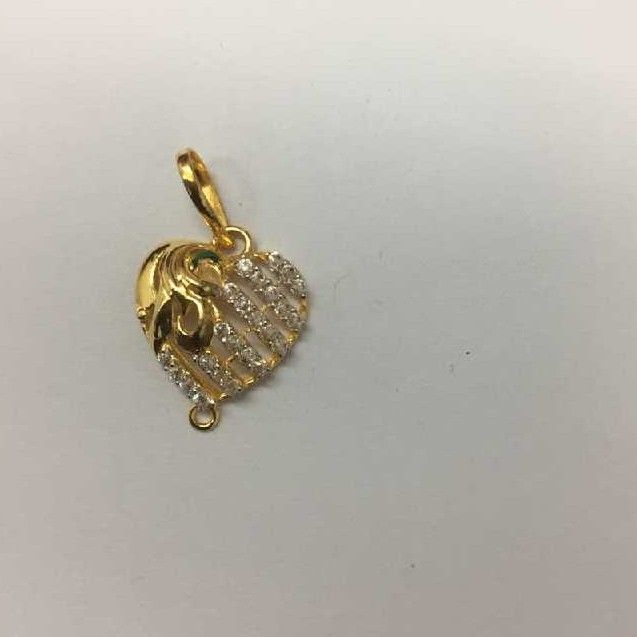 916 Gold Heart Indian CZ Pendants