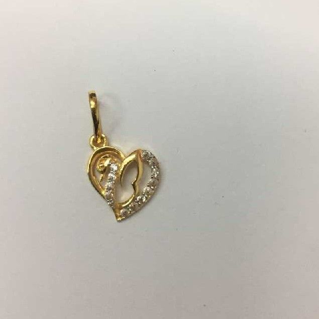 22K / 916 Indian Gold Modern Heart Cz Pendant