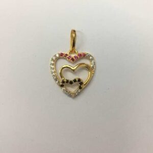 22K / 916 Gold Ladies Indian Heart Cz Pendants