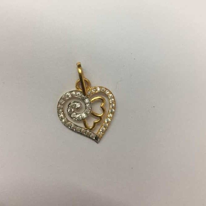 22K / 916 Gold Ladies Indian Heart Cz Pendants