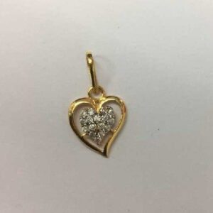 22K / 916 Gold Indian Heart Classic Cz Pendant