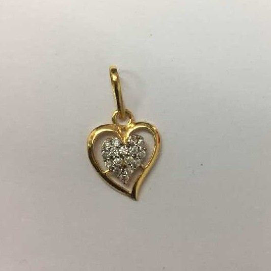 22K / 916 Gold Indian Heart Classic Cz Pendant - Image 2