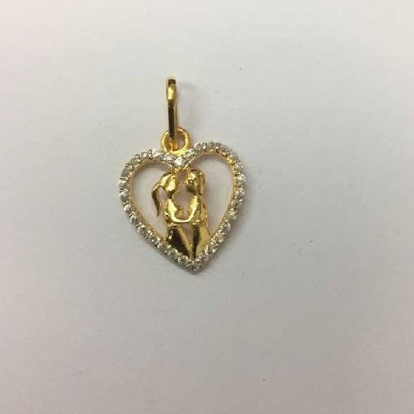 22K Gold Ladies Indian Modern Cz Pendant