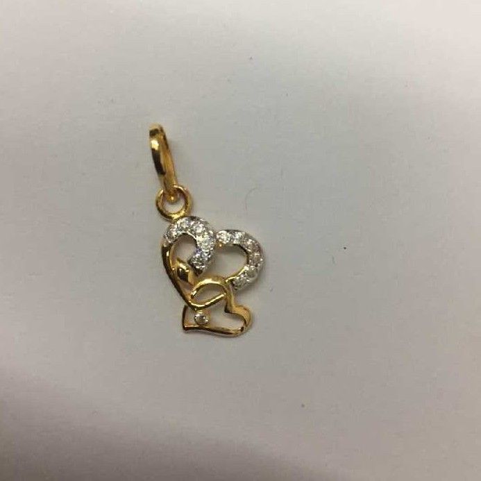 22K Gold Ladies Indian Modern Cz Pendant