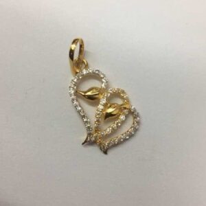22K / 916 Gold Ladies Indian CZ Stylish Heart Pendants