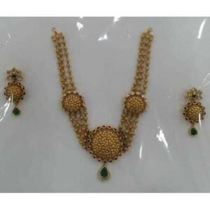 916 Gold Antique Jadtar Charming Necklace Set