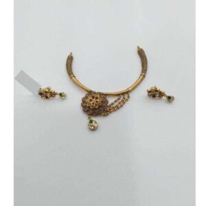 916 Gold Antique Jadtar Charming Necklace Set