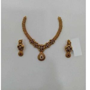 22K / 916 Gold Ladies Antique Jadtar Necklace Set