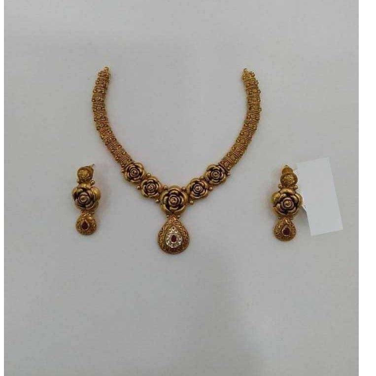 22K / 916 Gold Ladies Antique Jadtar Necklace Set