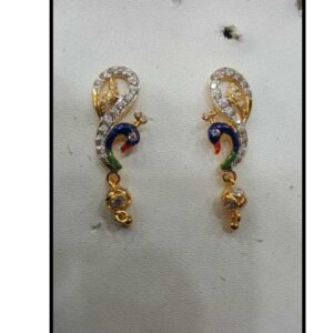 916 Gold Ladies Antique Peacock Earrings