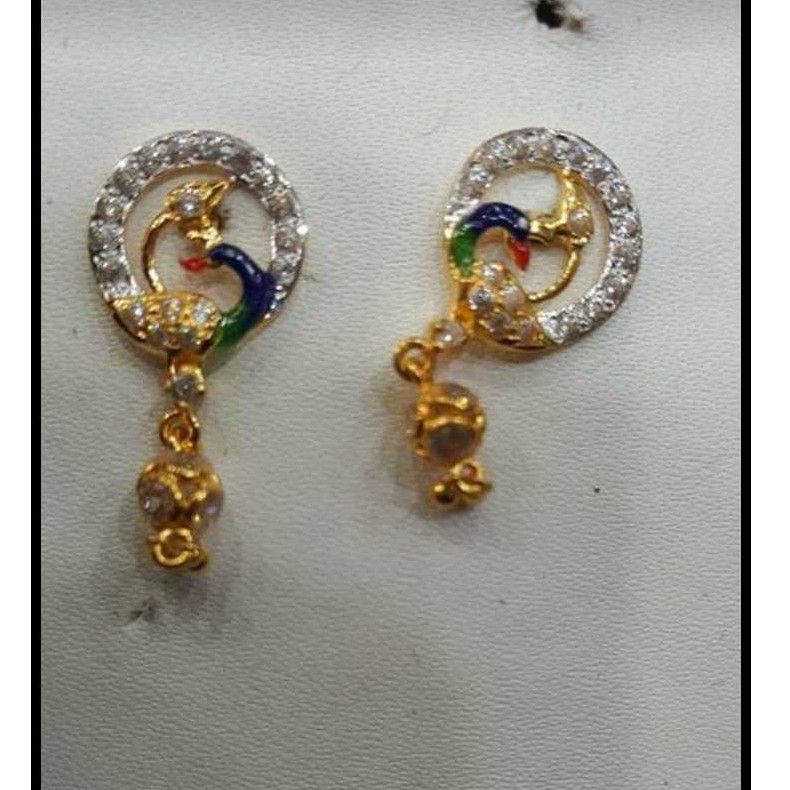 22KT Yellow Gold Ladies Jadtar Peacock Design Earring
