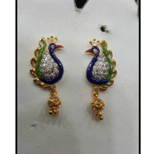 22KT Yellow Gold Ladies Jadtar Peacock Design Earring