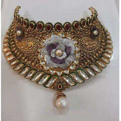 22KT Gold Ladies Jadtar Antique Special Necklace