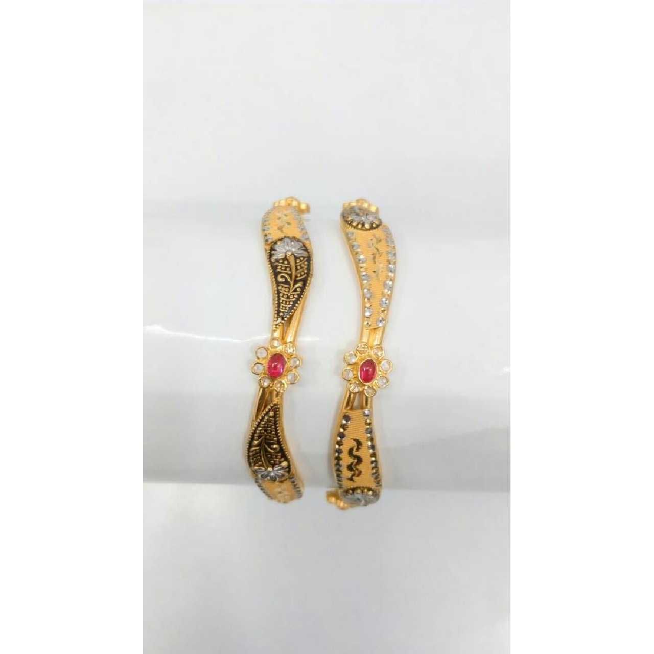 22KT Yellow Gold Ladies Jadtar Antique Copper Kadli
