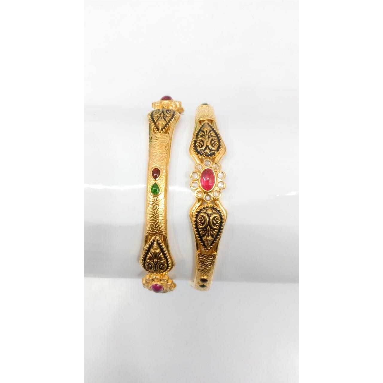 22KT Yellow Gold Ladies Jadtar Antique Copper Kadli